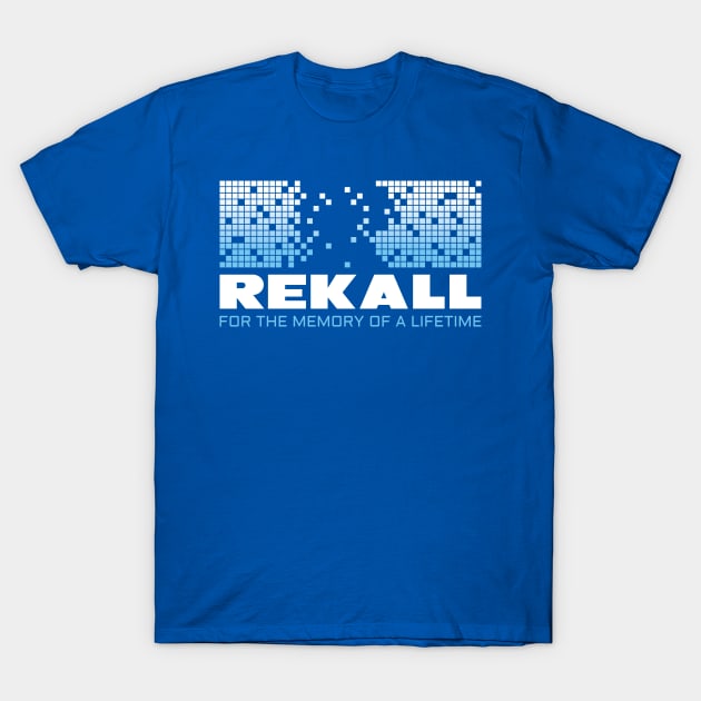 Total Recall – Rekall Logo (blue wash version) T-Shirt by GraphicGibbon